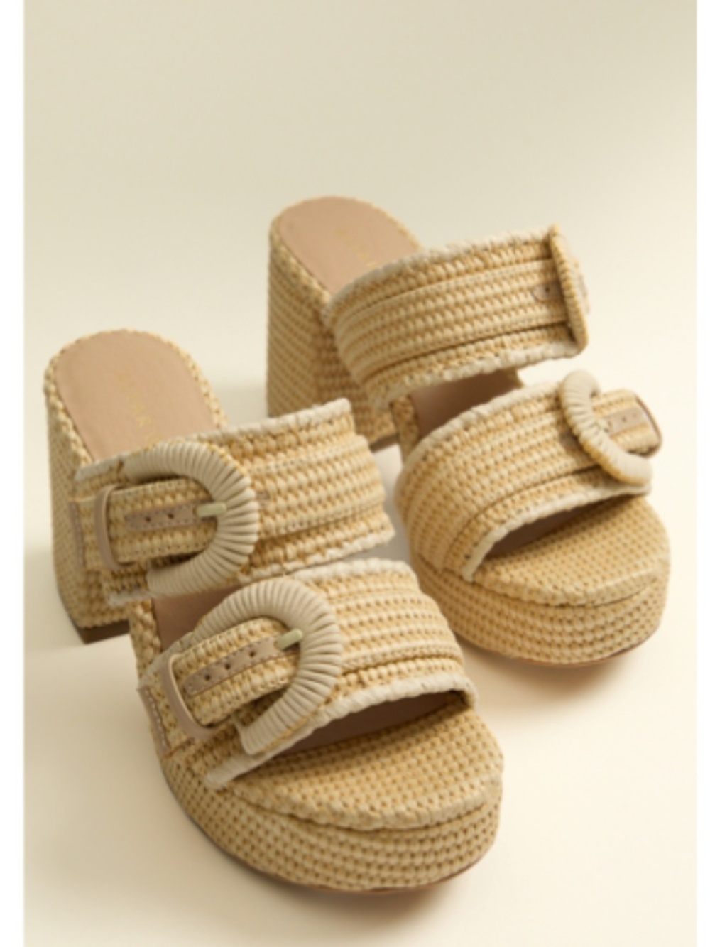Altar'd State Danila Platform Raffia Heels NWT in Size 10